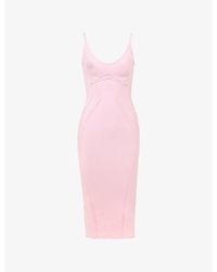 House Of Cb - The Sculpt Halter-Neck Bandage Stretch-Woven Midi Dress Xs (A-C Cup) - Lyst