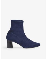 LK Bennett - Amira Square-toe Suede Heeled Ankle Boots - Lyst