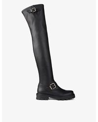 Jimmy Choo - Biker Ii Faux-leather Over-the-knee Boots - Lyst