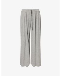 Eberjey - Dream V-Neck Jersey-Rib Wide Leg Trousers - Lyst