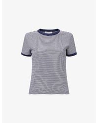 GOOD AMERICAN - Slim-Fit Striped Stretch-Cotton T-Shirt - Lyst