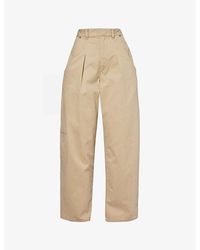 Isabel Marant - Lenadi Pleated Relaxed-fit Wide-leg Cotton Trousers - Lyst