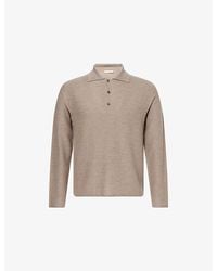 The Row - Bertram Long-Sleeve Knitted Cashmere Polo Top - Lyst
