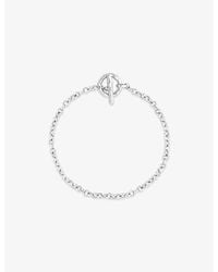 Astrid & Miyu - Rolo T-Bar Rhodium-Plated Brass Chain Bracelet - Lyst