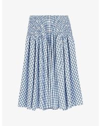 Maje - Checked Rhinestone-Embellished Cotton Maxi Skirt - Lyst