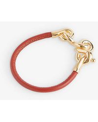 Bottega Veneta - Chain-knot Leather And Sterling-silver Bracelet - Lyst