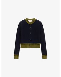 Marni - Contrast-Trim Wool-Blend Cardigan - Lyst