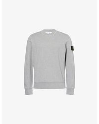 Stone Island - Badge Crewneck Cotton-Jersey Sweatshirt - Lyst