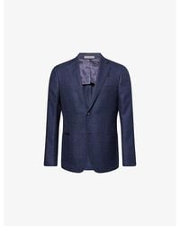 Corneliani - Single-Breasted Wool And Linen-Blend Blazer - Lyst