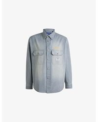 HUGO - Brand-Patch Striped Cotton Shirt - Lyst
