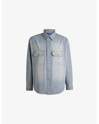 HUGO - Brand-Patch Striped Cotton Shirt - Lyst