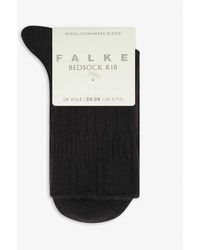FALKE - Bedsock Ribbed Knitted Wool-blend Socks - Lyst