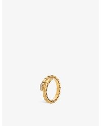 BVLGARI - Serpenti Viper 18Ct- And 0.14Ct Brilliant-Cut Diamond Ring - Lyst