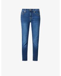 7 For All Mankind - B(air) Whiskered Skinny-leg Mid-rise Stretch-denim Jeans - Lyst
