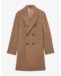Reiss - Dusk Peak-Lapel Wool-Blend Overcoat - Lyst
