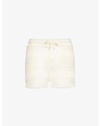 The Couture Club - Broderie-pattern Drawstring-waistband Regular-fit Cotton Shorts - Lyst