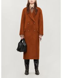 Sandro Fringed Double-breasted Coat - Brown