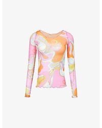 PUCCI - Printed Long-Sleeve Woven T-Shirt - Lyst