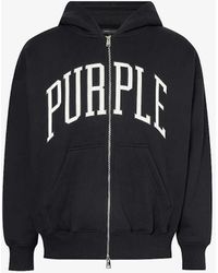 Purple Brand - Branded-print Relaxed-fit Cotton-jersey Hoody - Lyst