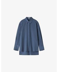 JOSEPH - Bold Long-Sleeved Silk-Crepe Blouse - Lyst