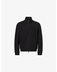 Emporio Armani - Zip High-Neck Cotton-Blend Track Jacket - Lyst