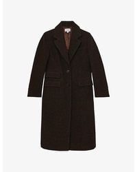 Reiss - Kai Houndstooth Single-Breasted Wool-Blend Coat - Lyst