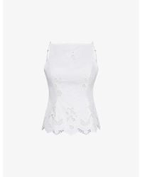 House Of Cb - Nolia Bow-Back Broderie Cotton Top Xs (A-C Cup) - Lyst