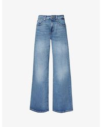 GOOD AMERICAN - Good Ease Wide-leg Mid-rise Denim-blend Jeans - Lyst