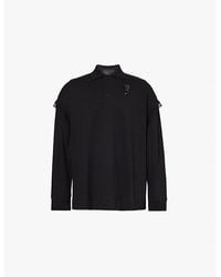 Simone Rocha - Jet Rhinestone-Embellished Long-Sleeved Cotton-Jersey Polo Shirt - Lyst