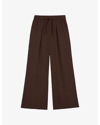 Reiss - Aimee Drawstring-Waist Wide-Leg Woven Trousers - Lyst