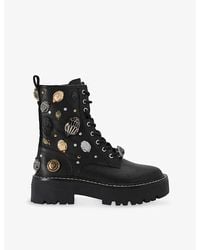 Kurt Geiger - Matilda Eagles Leather Ankle Boots - Lyst