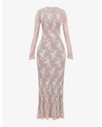 House Of Cb - Isoline Long-Sleeved Lace Maxi Dress - Lyst