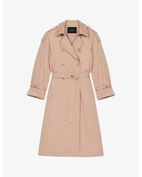 Maje - Grenchie Relaxed-fit Belted-waist Stretch-cotton Trench Coat - Lyst