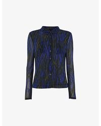 Whistles - Animal-Print Stretch-Mesh Shirt - Lyst