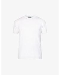 Tom Ford - Brand-Embroidered Crewneck Cotton-Blend T-Shirt - Lyst