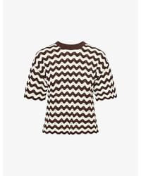 ME+EM - Stripe Scallop-Knit Relaxed Cotton T-Shirt - Lyst