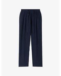 Sandro - Drawstring Elasticated-Waist Linen Trousers - Lyst