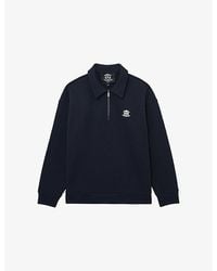 Reiss - Avi Half-Zip Cotton-Jersey Sweatshirt - Lyst