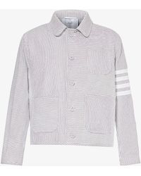 Thom Browne - Unconstructed Stripe-pattern Regular-fit Cotton Jacket - Lyst