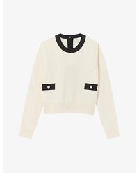 Sandro - Button-embellished Wool And Cashmere-blend Jumper - Lyst