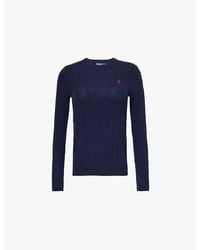 Polo Ralph Lauren - Logo-Embroidered Cable-Knit Wool And Cashmere Jumper - Lyst