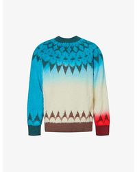Sacai - Jacquard-knit Relaxed-fit Cotton-blend Jumper - Lyst