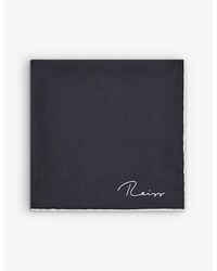Reiss - Ceremony Logo-Print Silk Pocket Square - Lyst