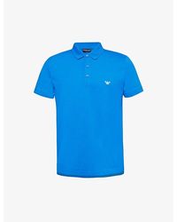 Emporio Armani - Essential Logo-embroidered Cotton-jersey Polo Shirt - Lyst
