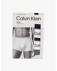 Calvin Klein - Icon Logo-Waistband Pack Of Three Stretch-Cotton Trunks - Lyst