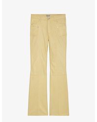 Zadig & Voltaire - Elvir High-rise Flared-leg Leather Trousers - Lyst