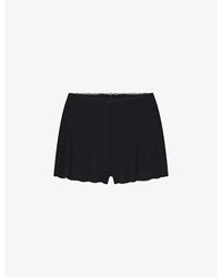 Skims - Soft Lounge Lace-trim Elasticated-waist Stretch-woven Shorts - Lyst