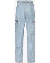 Givenchy - 4g Monogram-patterned Relaxed-fit Wide-leg Jeans - Lyst
