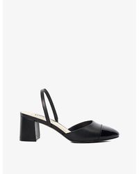 Dune - Careful Contrast-panel Sling-back Leather Heeled Courts - Lyst