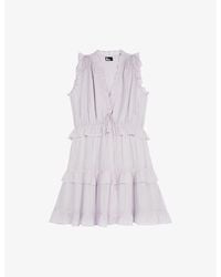 The Kooples - Ruffle-Trim Sleeveless Woven Mini Dress - Lyst